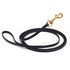 Waterproof Black dog leash, 20 ft long, 3/8 in wide, made from Biothane with brass hardware