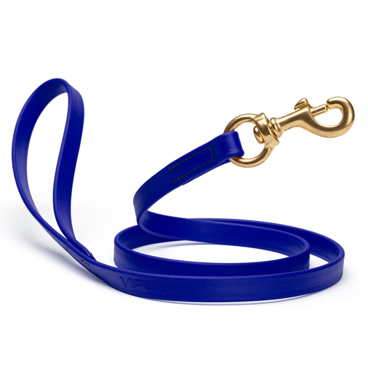 Waterproof Blueberry dog leash with brass swivel snap hook, 4 feet long, 5/8 or 3/4 inch wide, made from Biothane