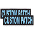 Personalized patch for dog harness, dog vest or dog collar with Blue Glitter lettering, hook and loop fastener type