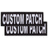 Custom Bright White text patches for dog vest, harness or collar, with hook backing for hook and loop fastener