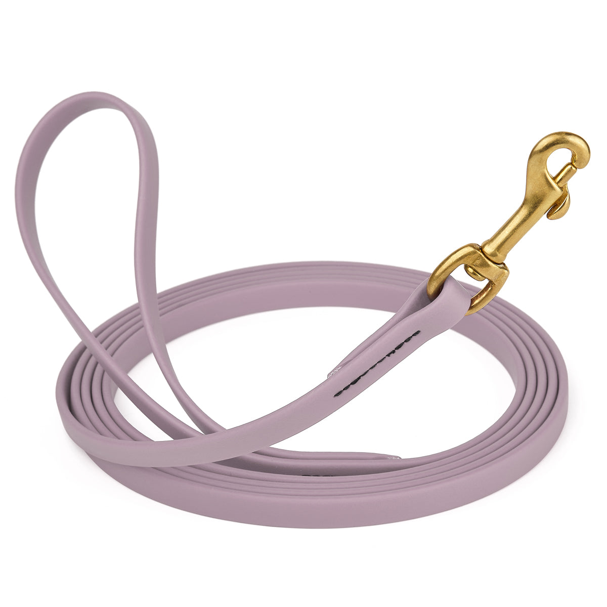 Pastel Purple Biothane leash for dogs with brass snap, length 20 feet, width 1/2 inch