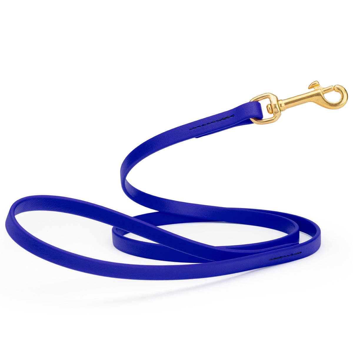 6 feet dog leash with brass swivel clip, made from waterproof Biothane, 1/2 inch wide, Blueberry