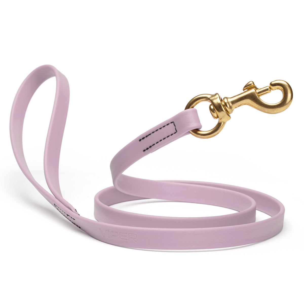 Waterproof Pastel Purple dog leash with brass swivel snap hook, 4 feet long, 5/8 or 3/4 inch wide, made from Biothane