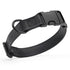 Black waterproof dog collar made from Biothane with black quick release buckle and D-ring, adjustable