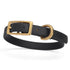 Waterproof collar for small dogs, made from Biothane with brass hardware, width 1/2 inch, Black