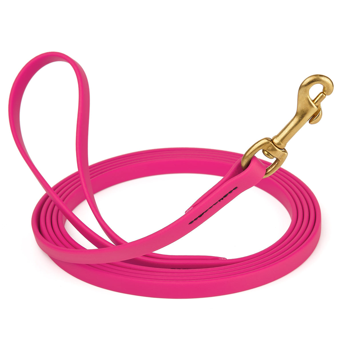 Passionfruit Pink Biothane leash for dogs with brass snap, length 20 feet, width 1/2 inch