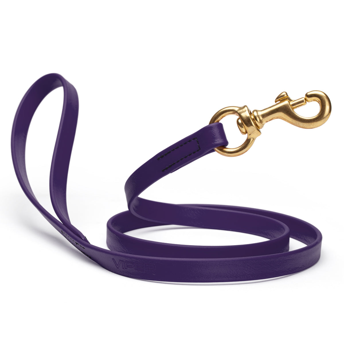 Waterproof Violet Purple dog leash with brass swivel snap hook, 4 feet long, 5/8 or 3/4 inch wide, made from Biothane
