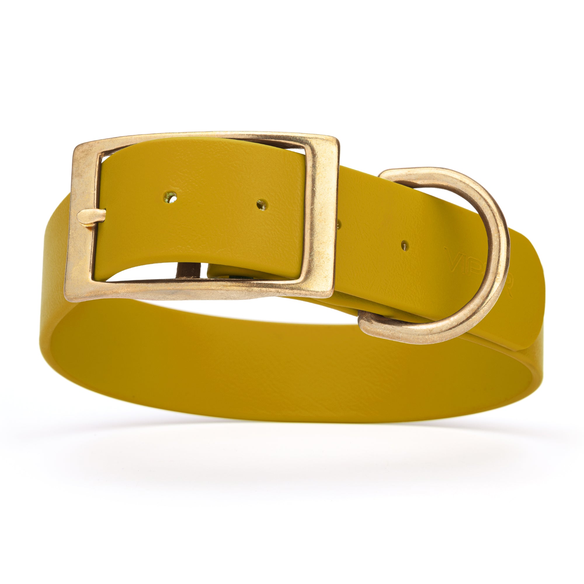 Treasure Gold waterproof collar for large dogs with brass buckle and D-ring, made from Biothane, size XL, 1.5-inch wide