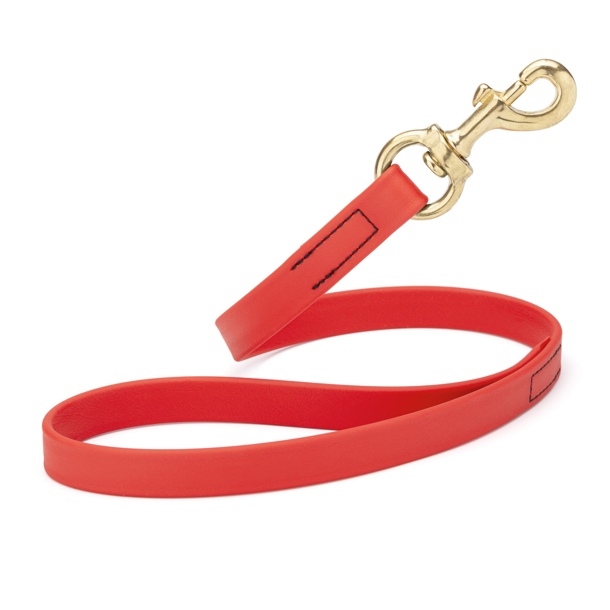 20in traffic lead with brass snap hook, Cherry Red