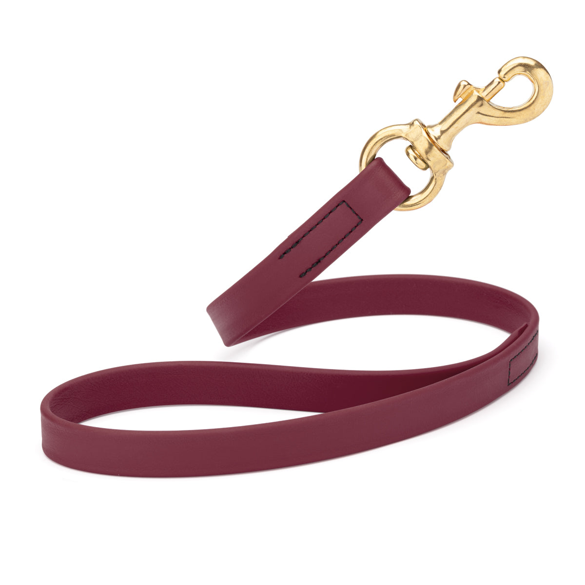 20in traffic lead with brass snap hook, Merlot Burgundy