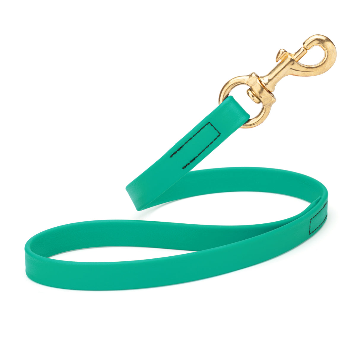 20in traffic lead with brass snap hook, Teal