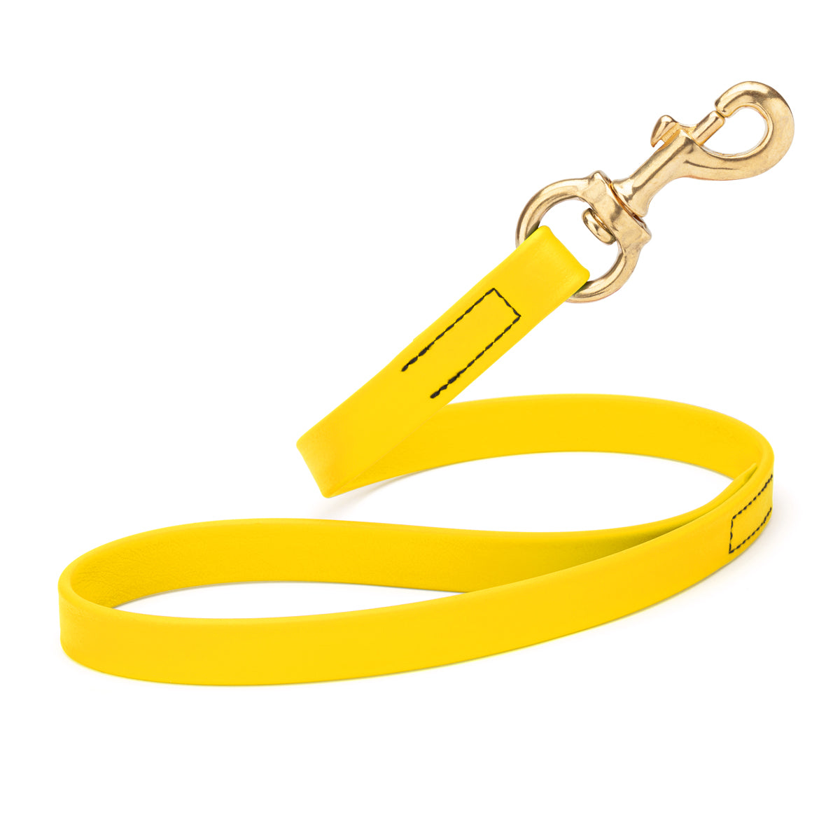 20in traffic lead with brass snap hook, Lemon Yellow