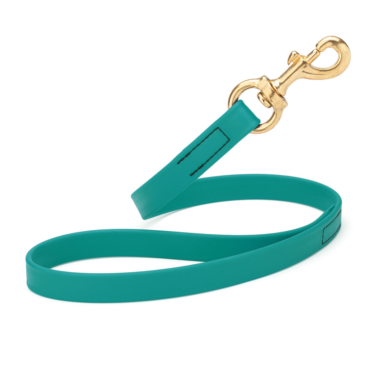 20in traffic lead with brass snap hook, Blue Aqua