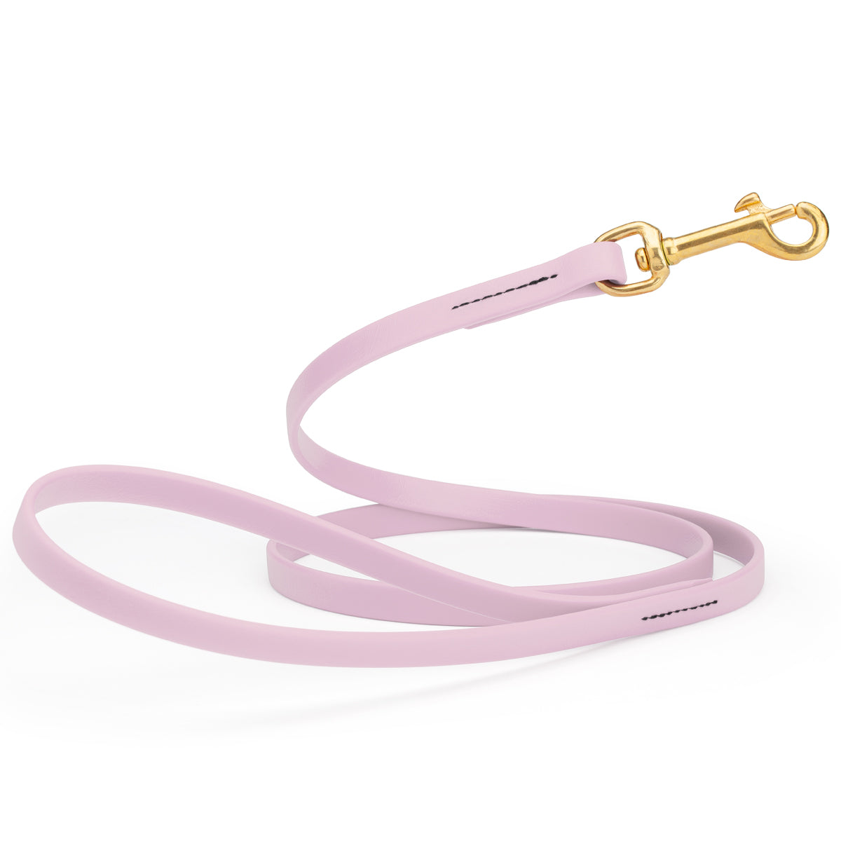 4ft dog leash made from waterproof Biothane, brass swivel clip, 1/2 inch wide, Pastel Purple