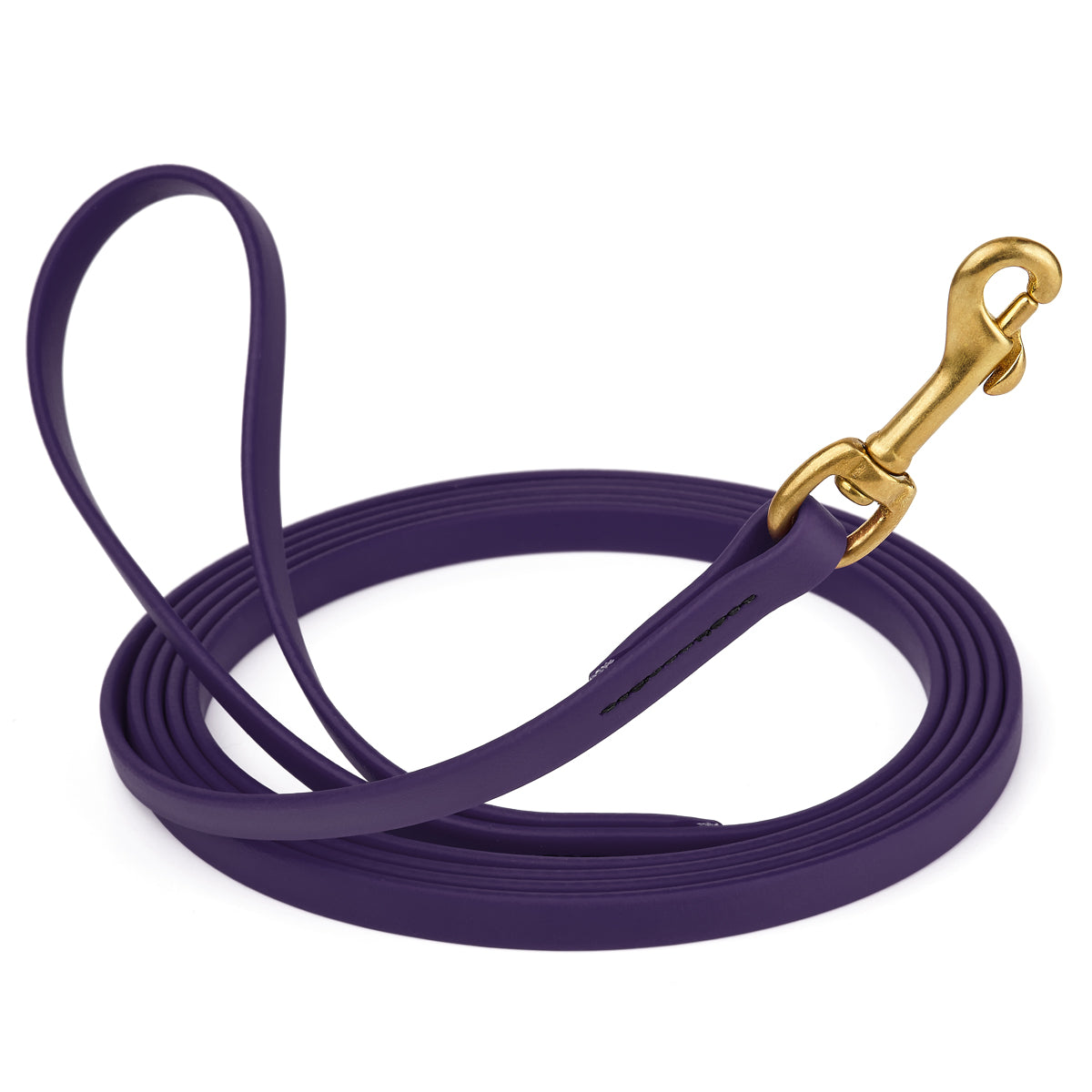 Violet Purple Biothane leash for dogs with brass snap, length 20 feet, width 1/2 inch