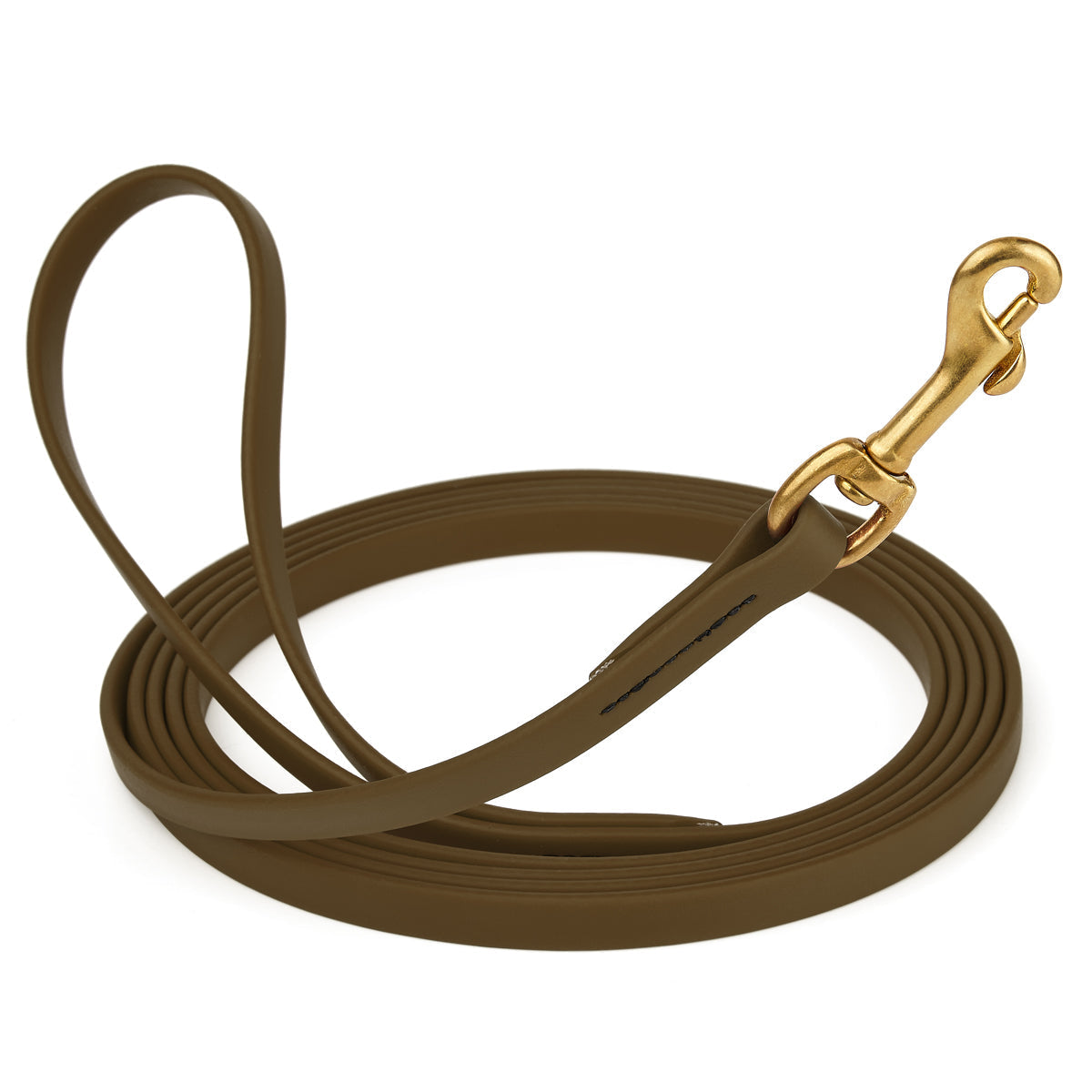 Coyote Brown Biothane leash for dogs with brass snap, length 20 feet, width 1/2 inch