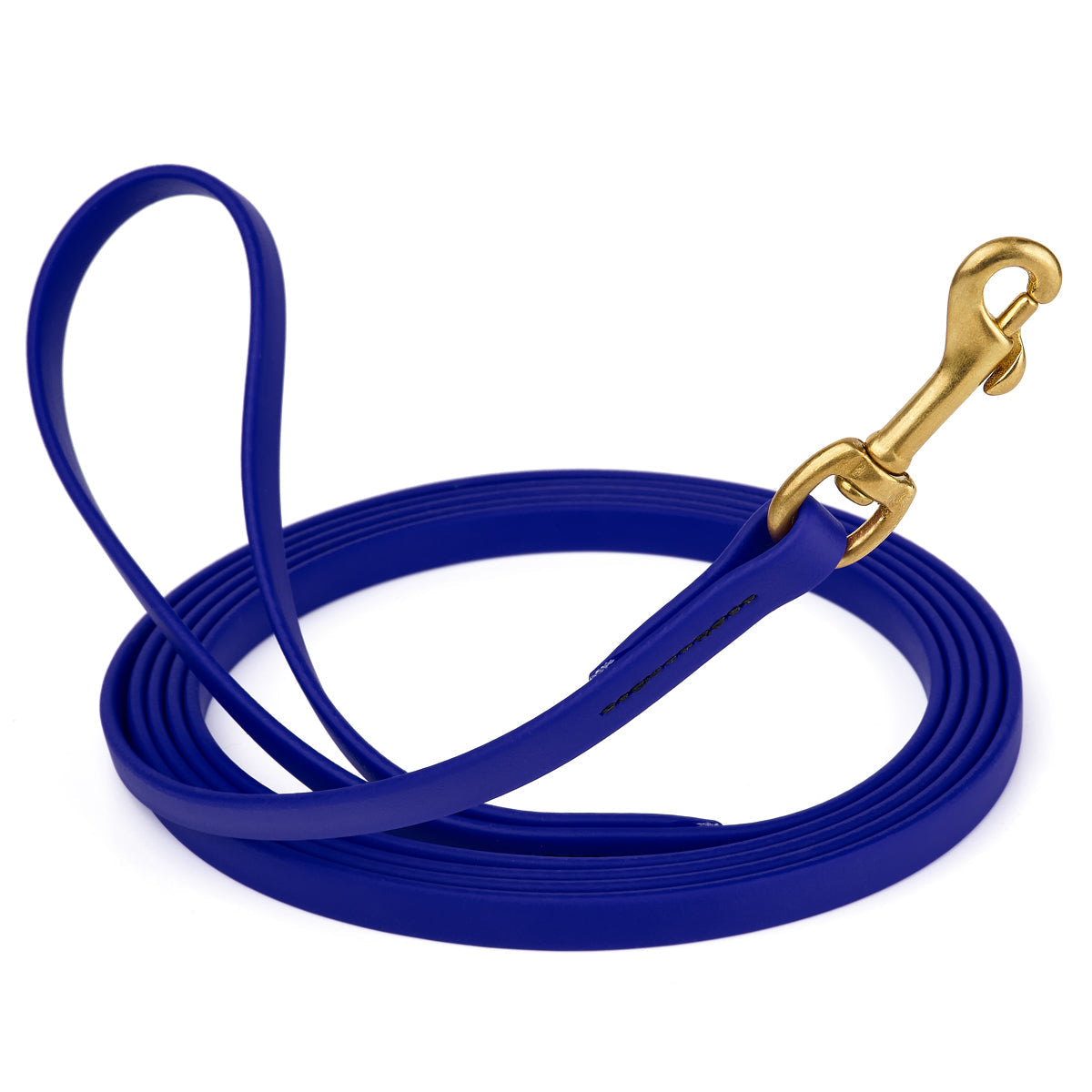 Blueberry Biothane leash for dogs with brass snap, length 20 feet, width 1/2 inch