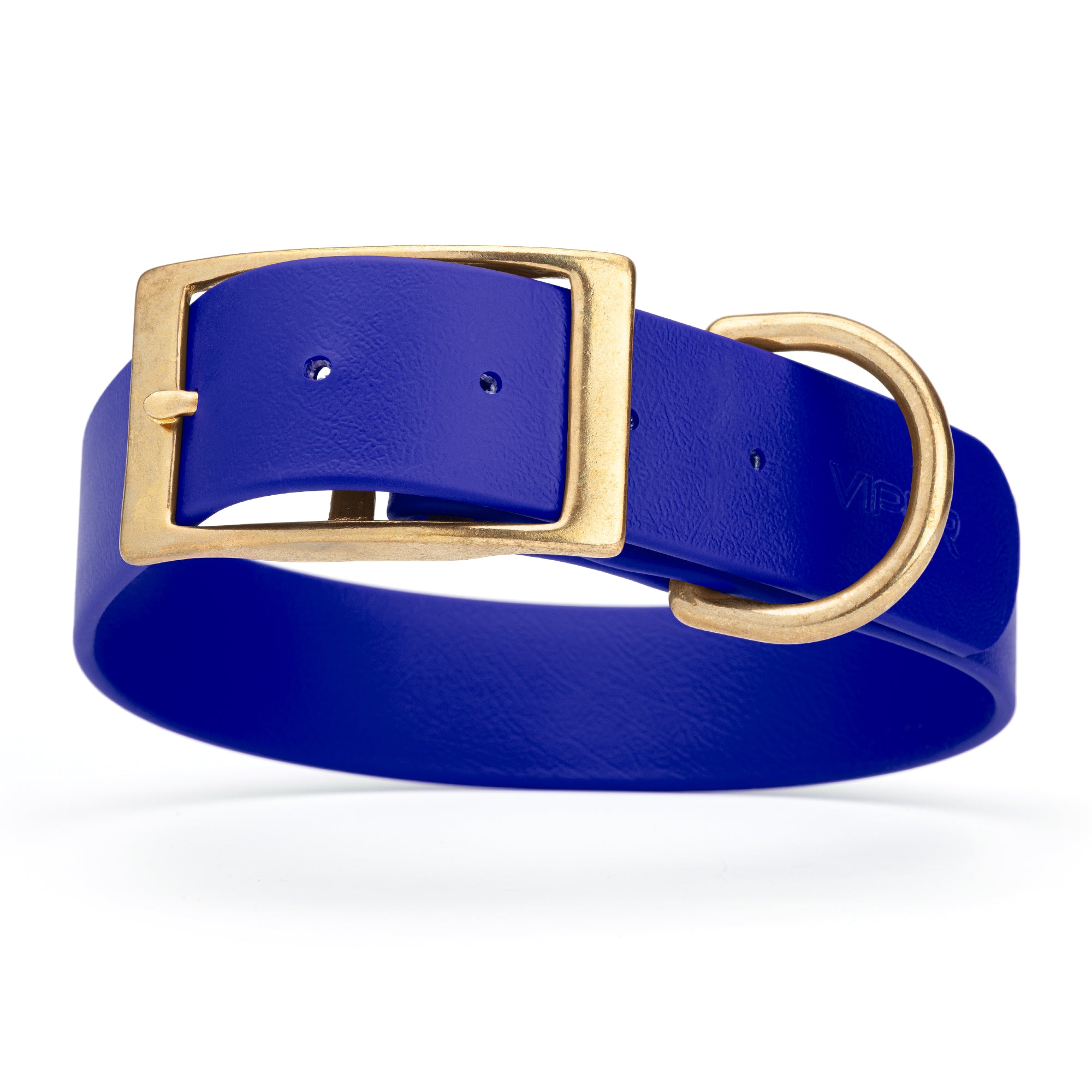 Blueberry waterproof collar for large dogs with brass buckle and D-ring, made from Biothane, size XL, 1.5-inch wide