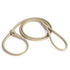 Beige leather slip lead with metal stopper ring, 6 feet long