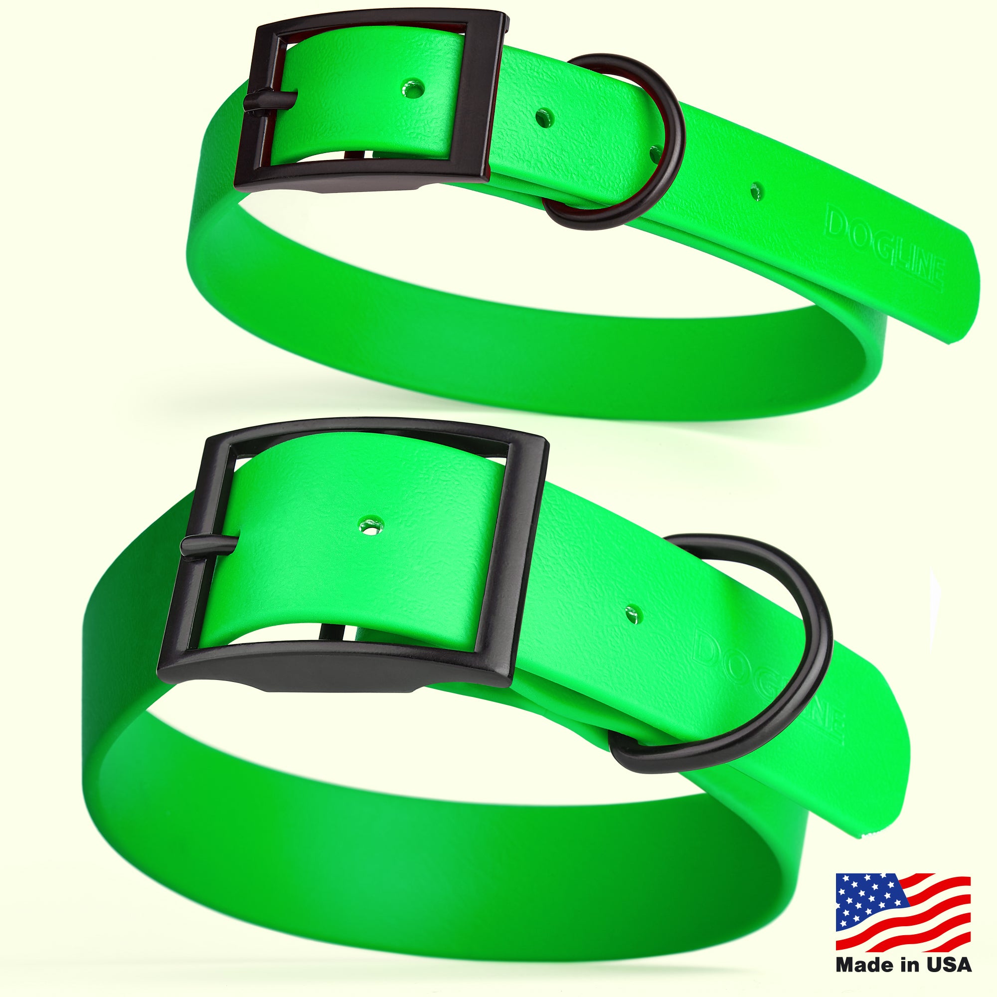 Dogline Biothane Waterproof Dog Collar with Black Hardware - Size XS (9 to 12 inches)