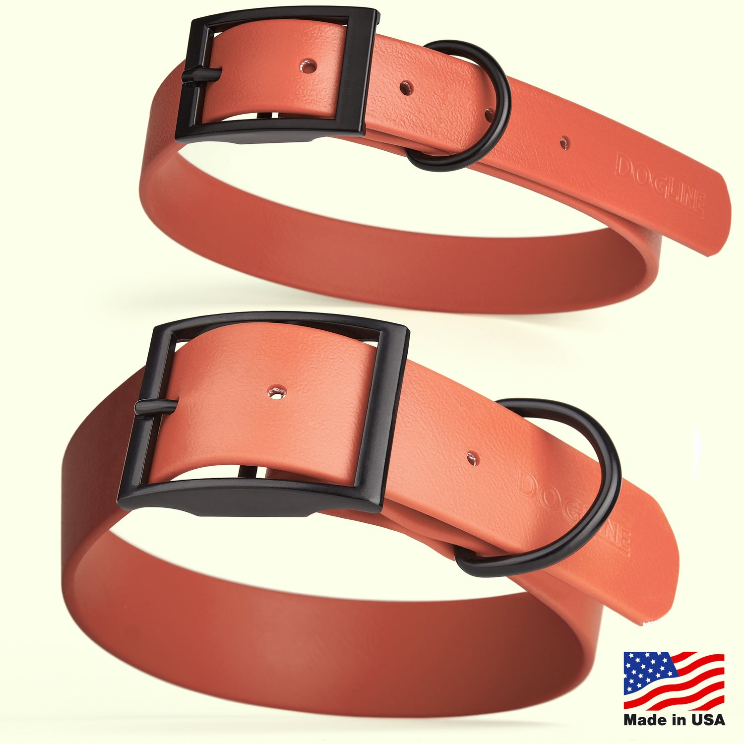 Dogline Biothane Waterproof Dog Collar with Black Hardware -  1.5" Wide, Size XL (20 to 24 inches)