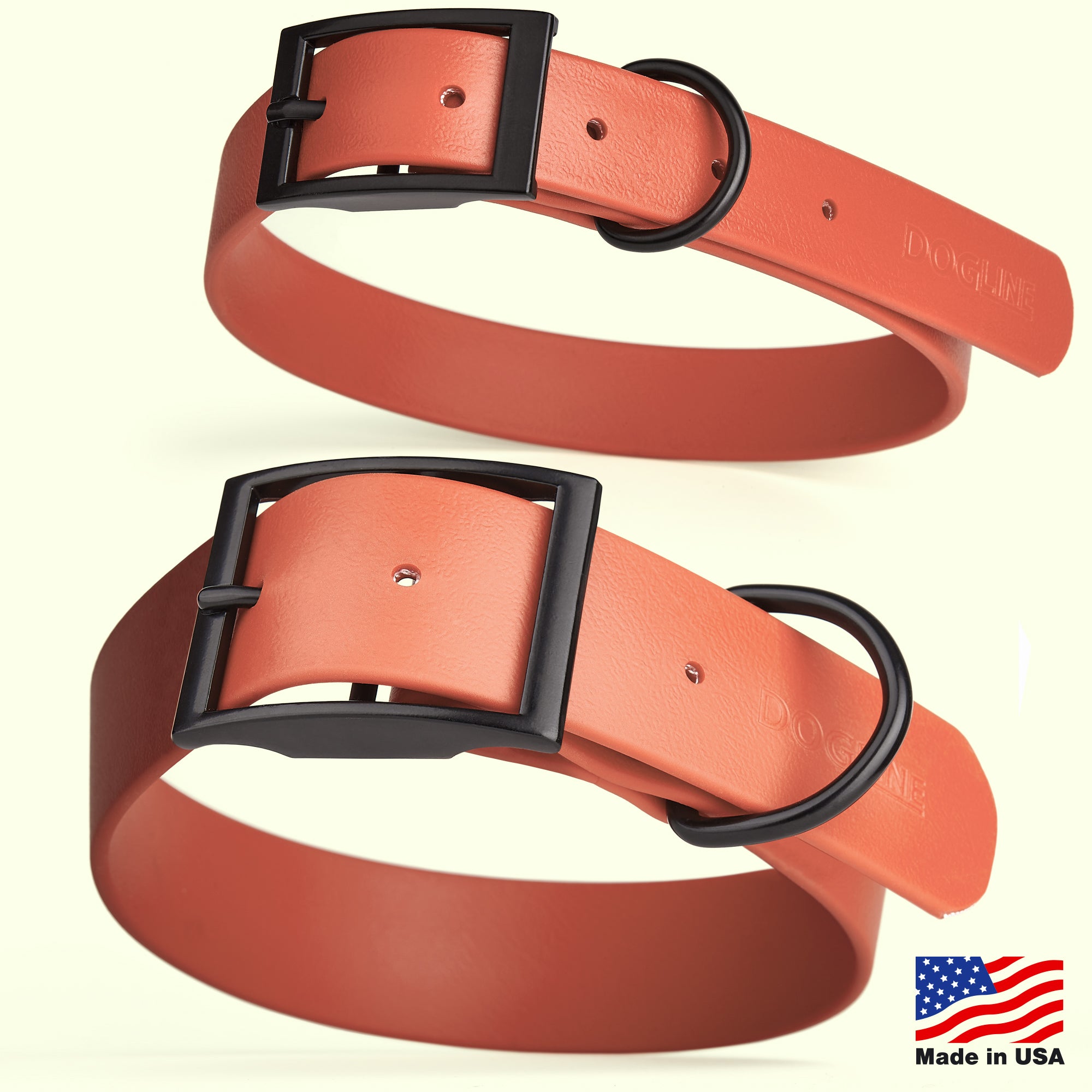 Dogline Biothane Waterproof Dog Collar with Black Hardware - 1.5" Wide, Size XL (20 to 24 inches)