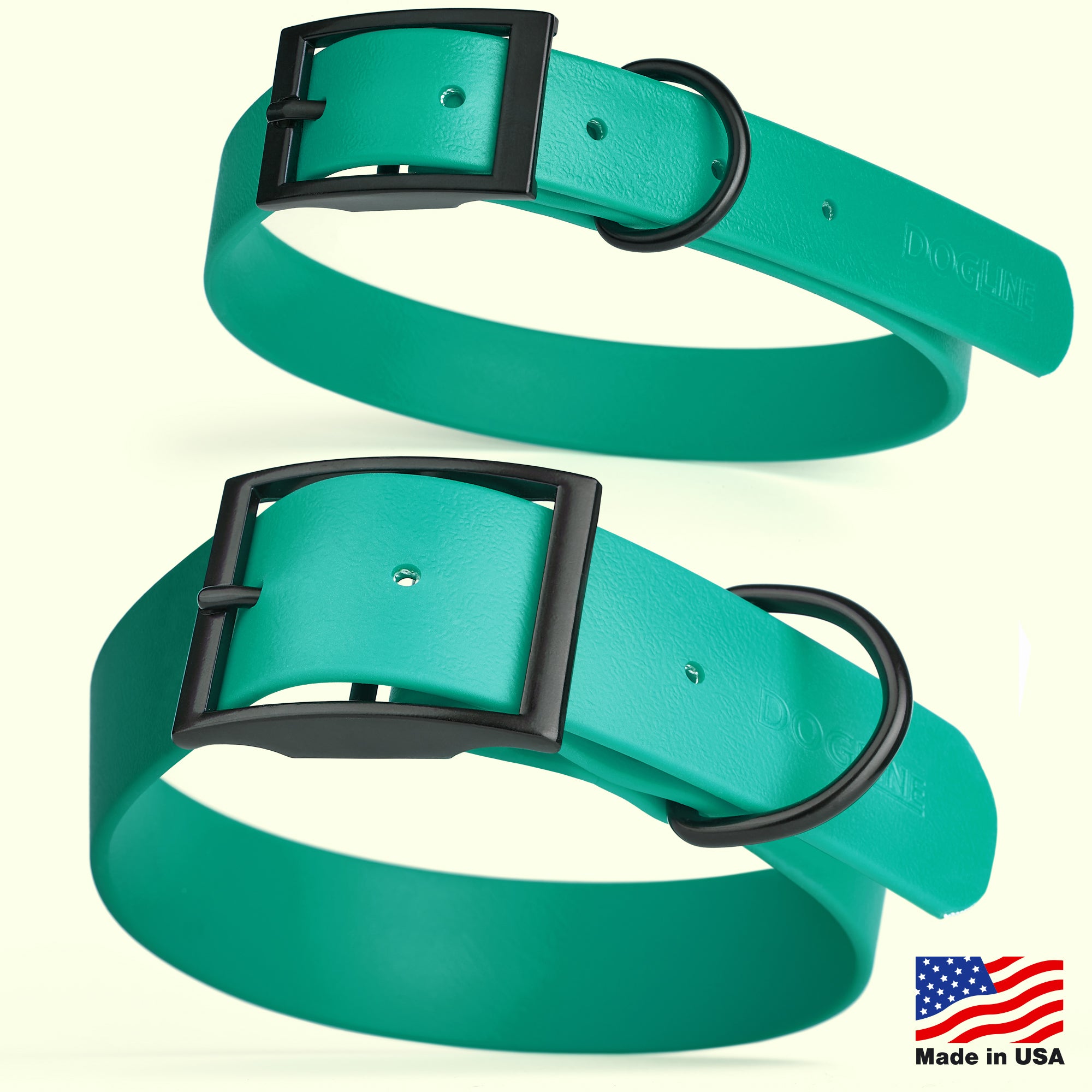 Dogline Biothane Waterproof Dog Collar with Black Hardware - Size S (12 to 15 inches)