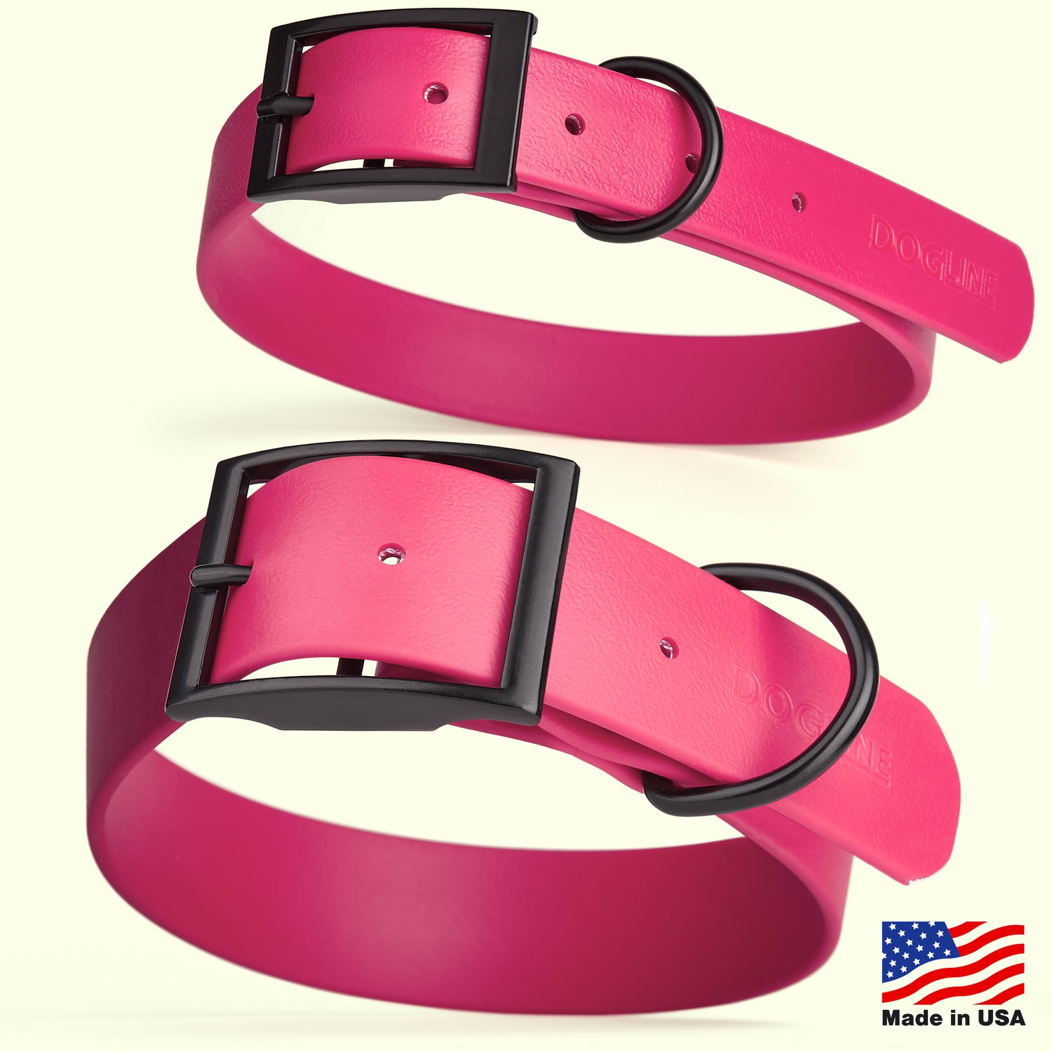 Dogline Biothane Waterproof Dog Collar with Black Hardware - Size XL (22 to 25 inches)