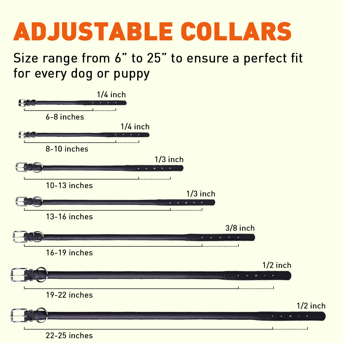 Dogline Soft Leather Round Dog Collar
