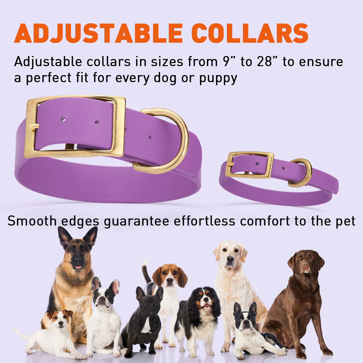 Viper Biothane Waterproof Dog Collar - Brass Hardware - Size S (12 to 15 inches)