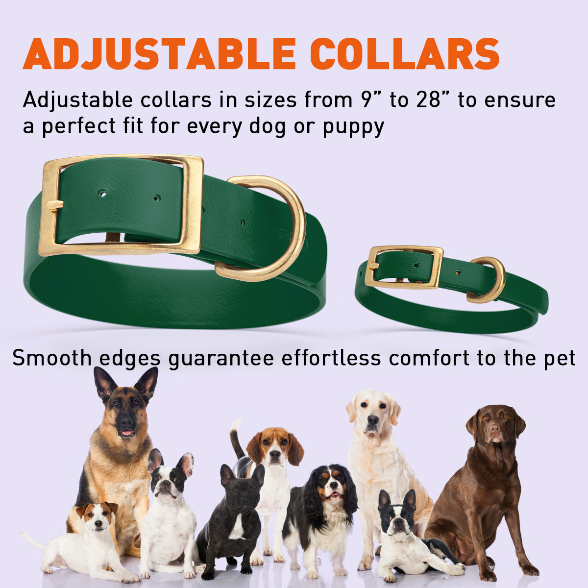 Viper Biothane Waterproof Dog Collar - Brass Hardware - Size XS (9 to 12 inches)