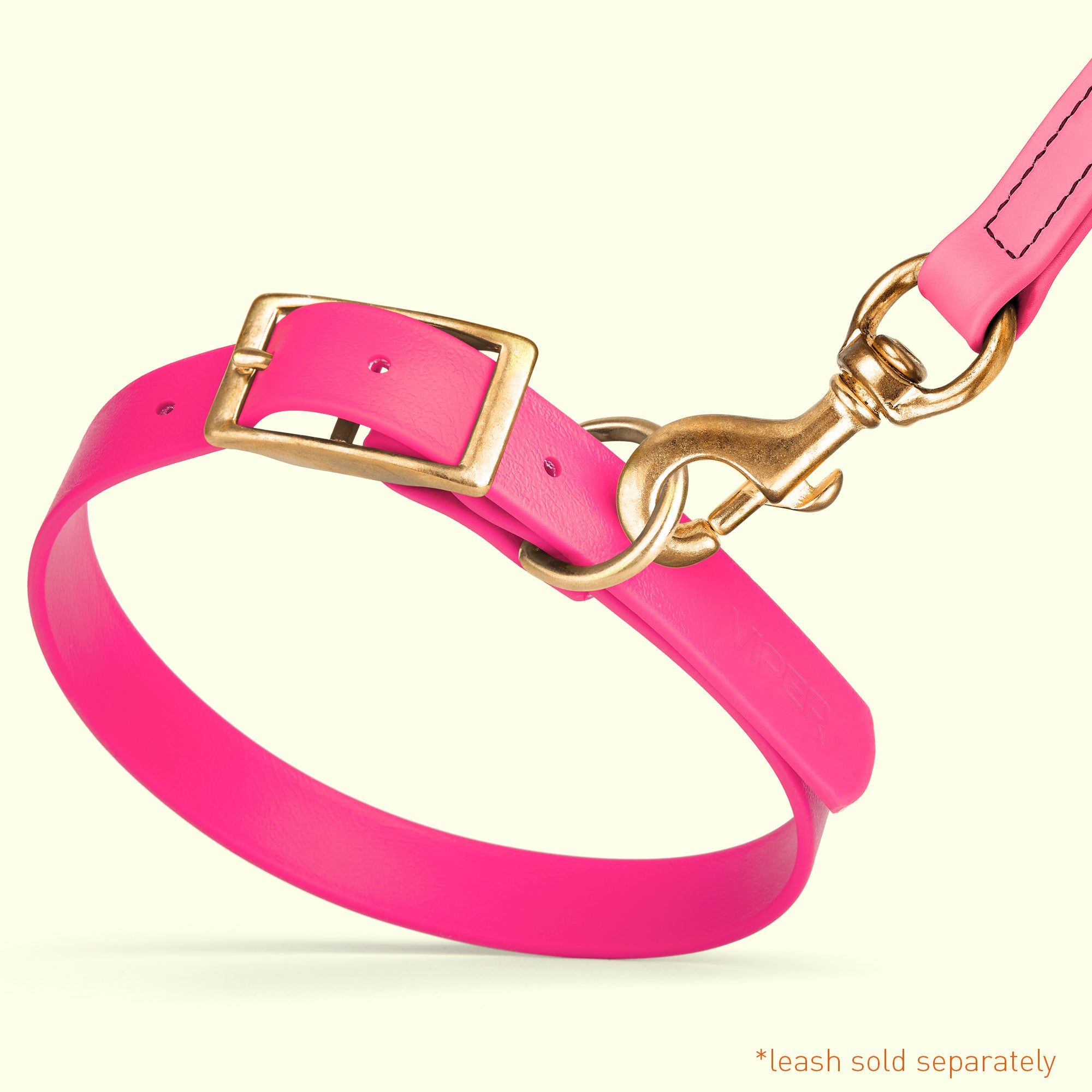 Viper Biothane Waterproof Dog Collar - Brass Hardware - Size XS (9 to 12 inches)
