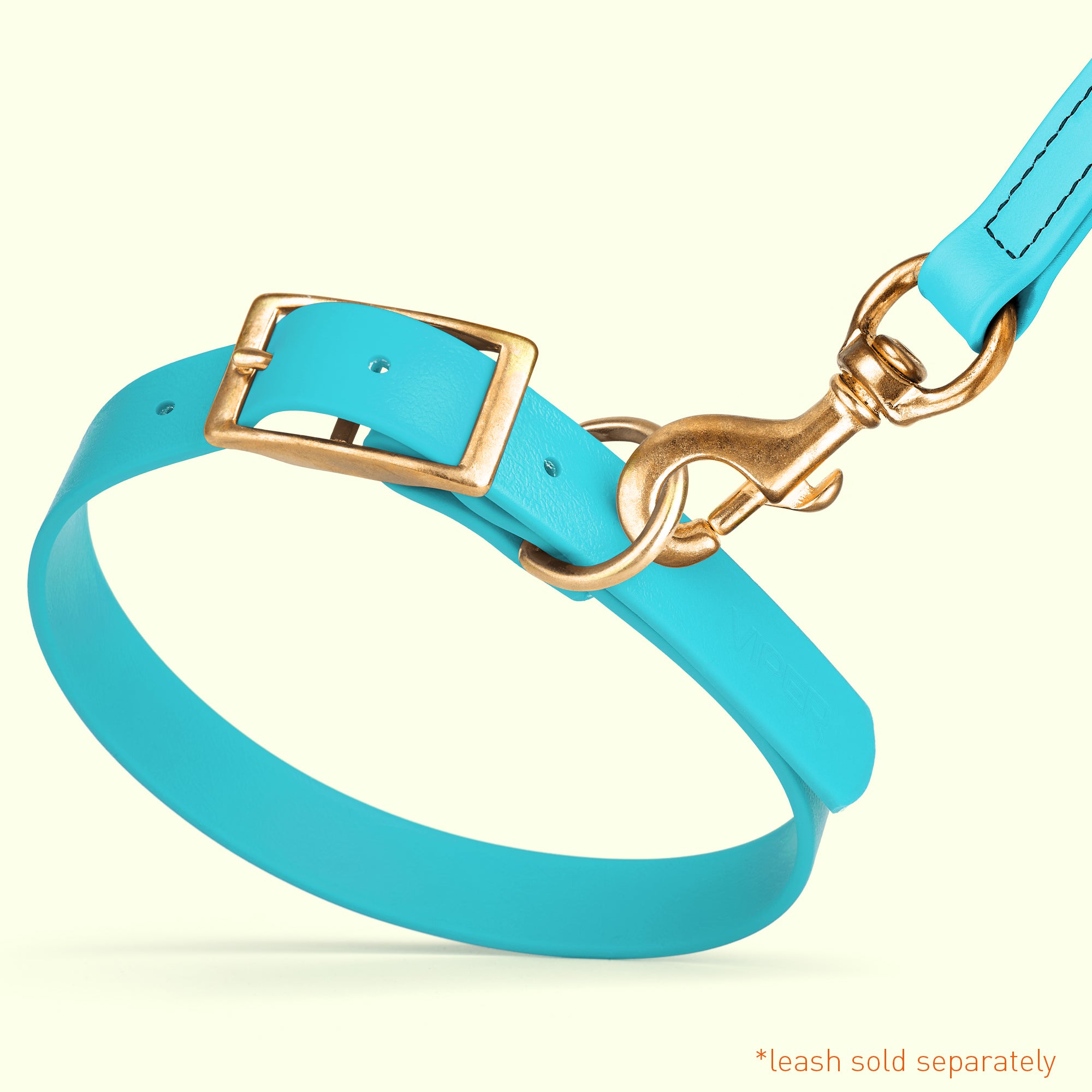 Viper Biothane Waterproof Dog Collar - Brass Hardware - Size L (18 to 22 inches)