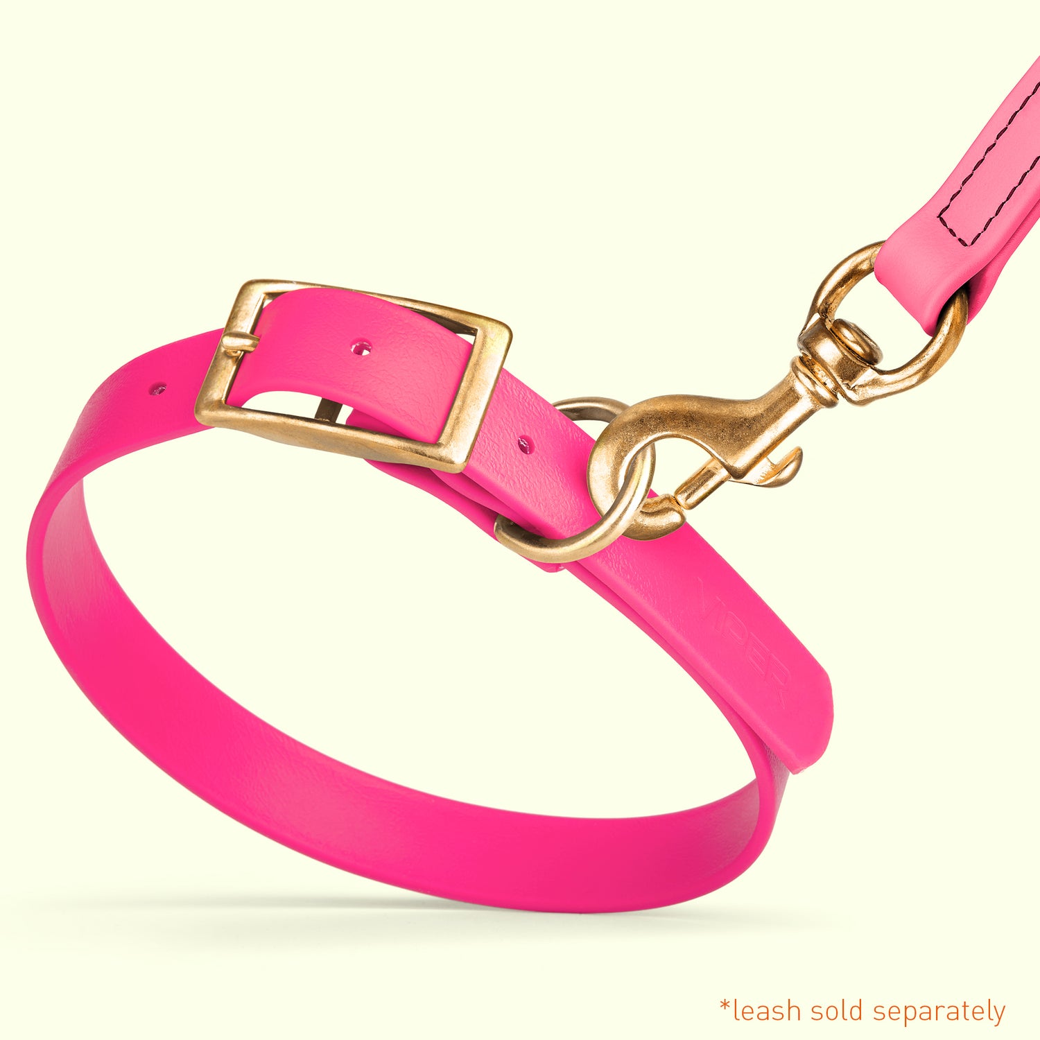 Viper Biothane Waterproof Dog Collar - Brass Hardware - 1.5in Wide, Size XXL (24 to 28 inches)