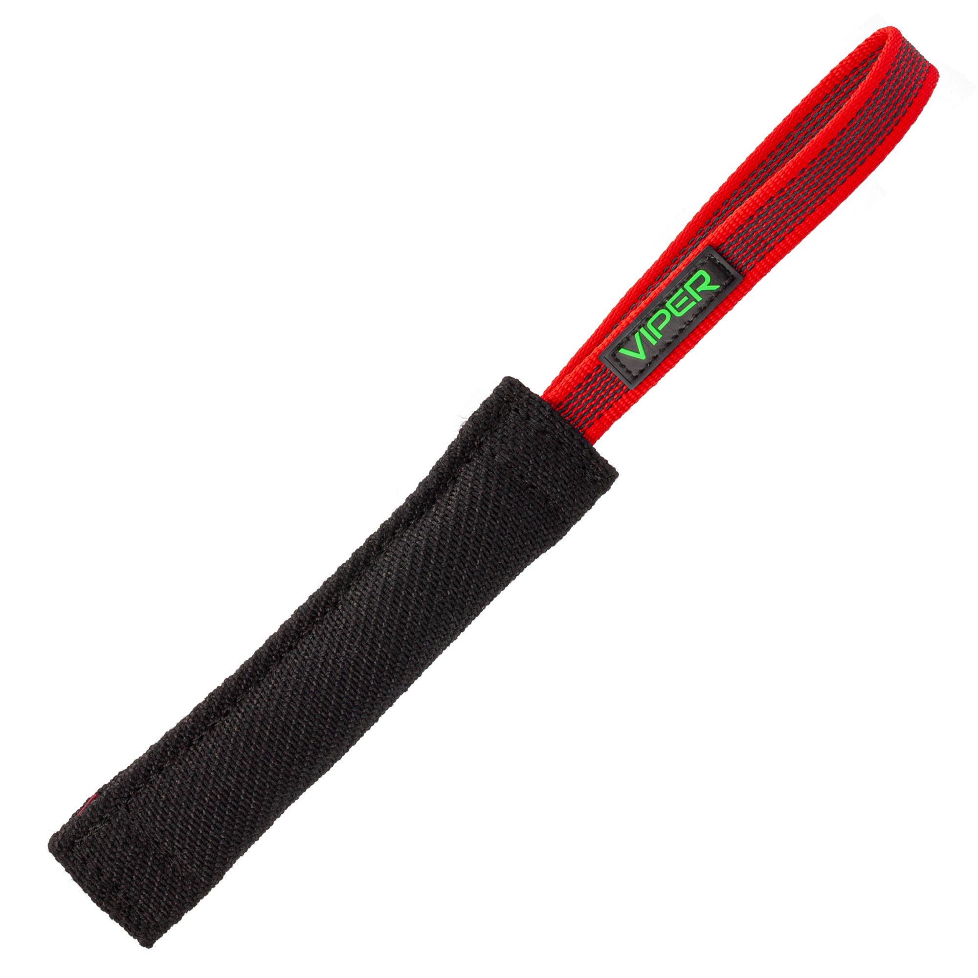 8 inches black tug toy for dogs with one handle, made from French Linen