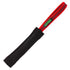 8 inches black tug toy for dogs with one handle, made from French Linen