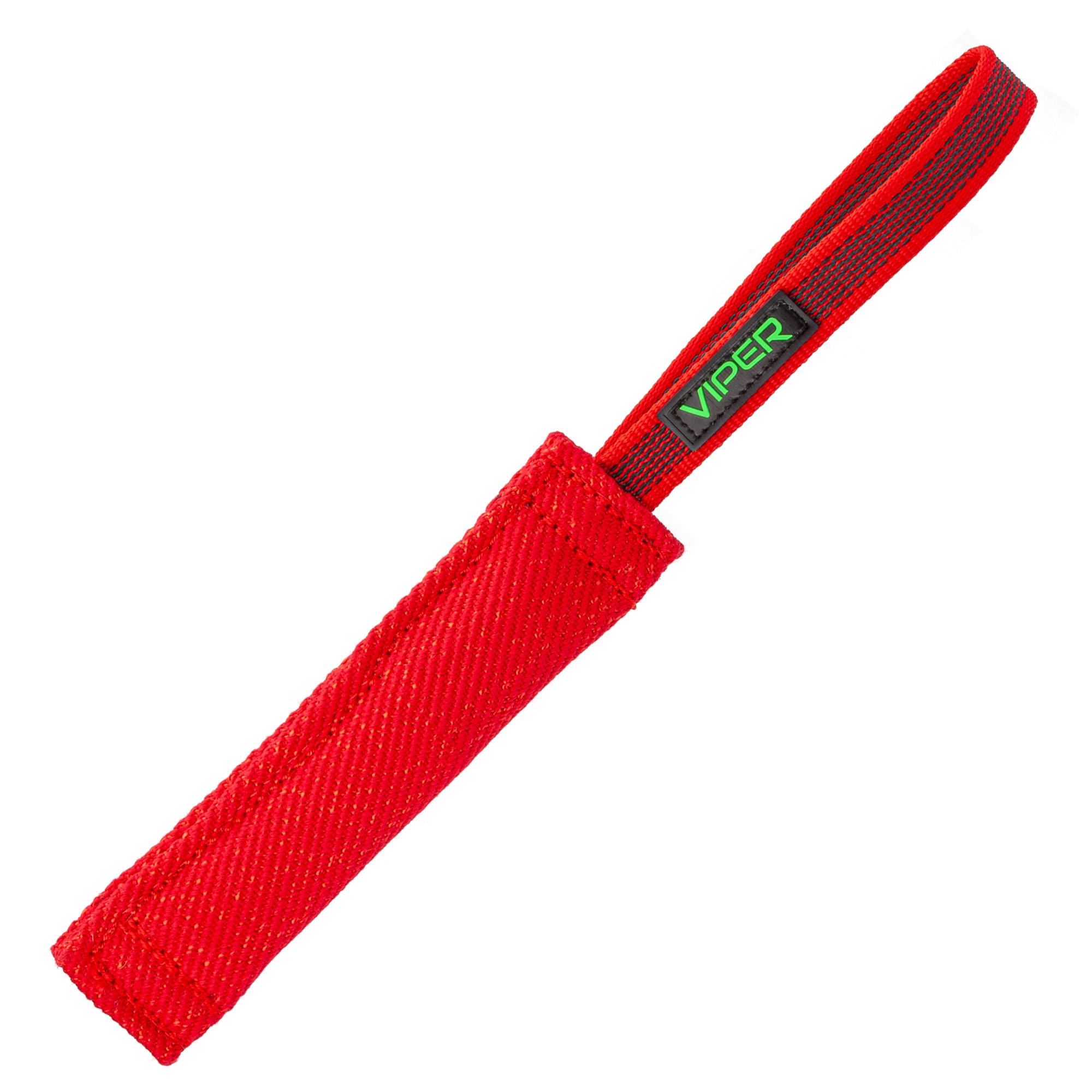 8 inches red tug toy for dogs with one handle, made from French Linen