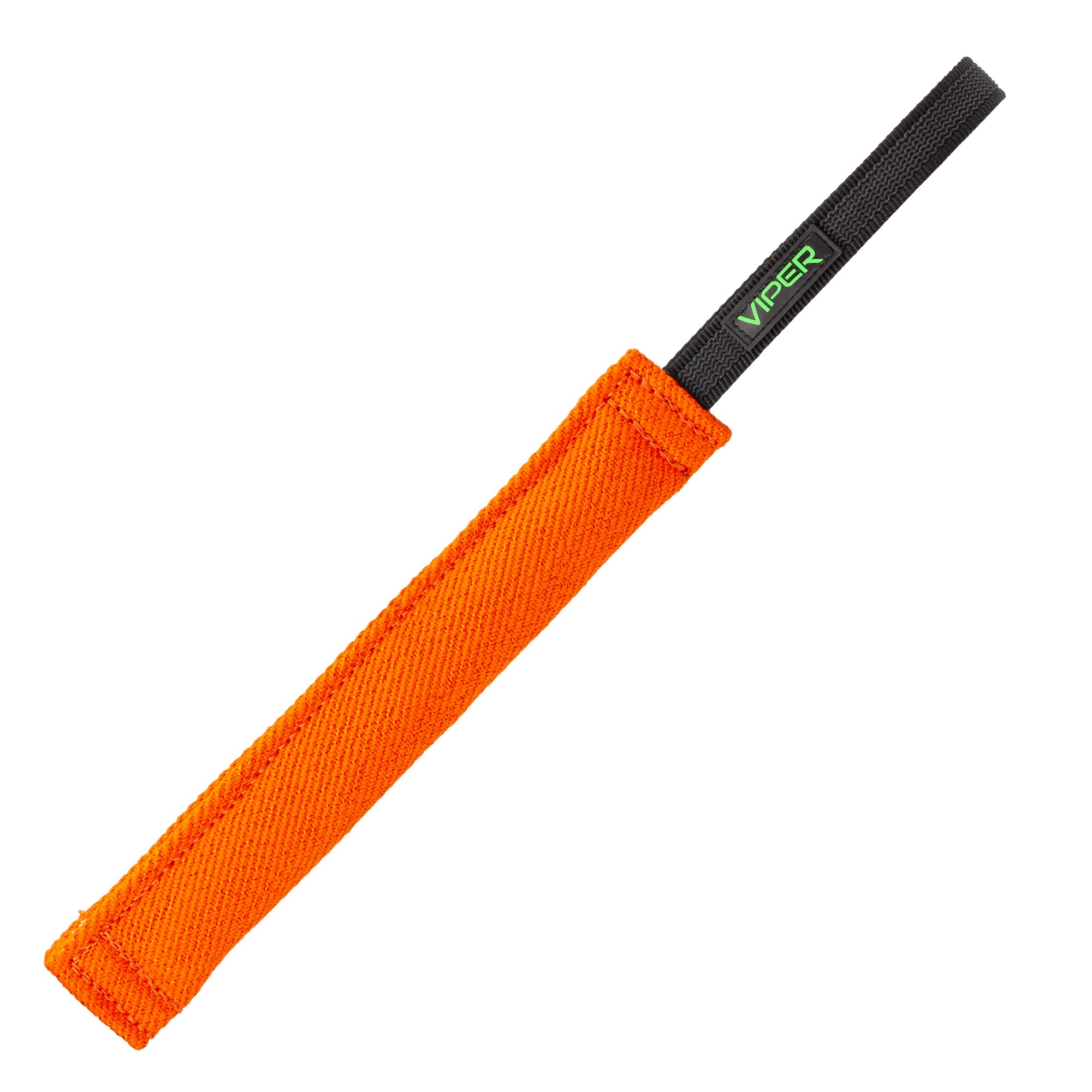 12-inch dog tug toy with one handle, orange, made from French Linen