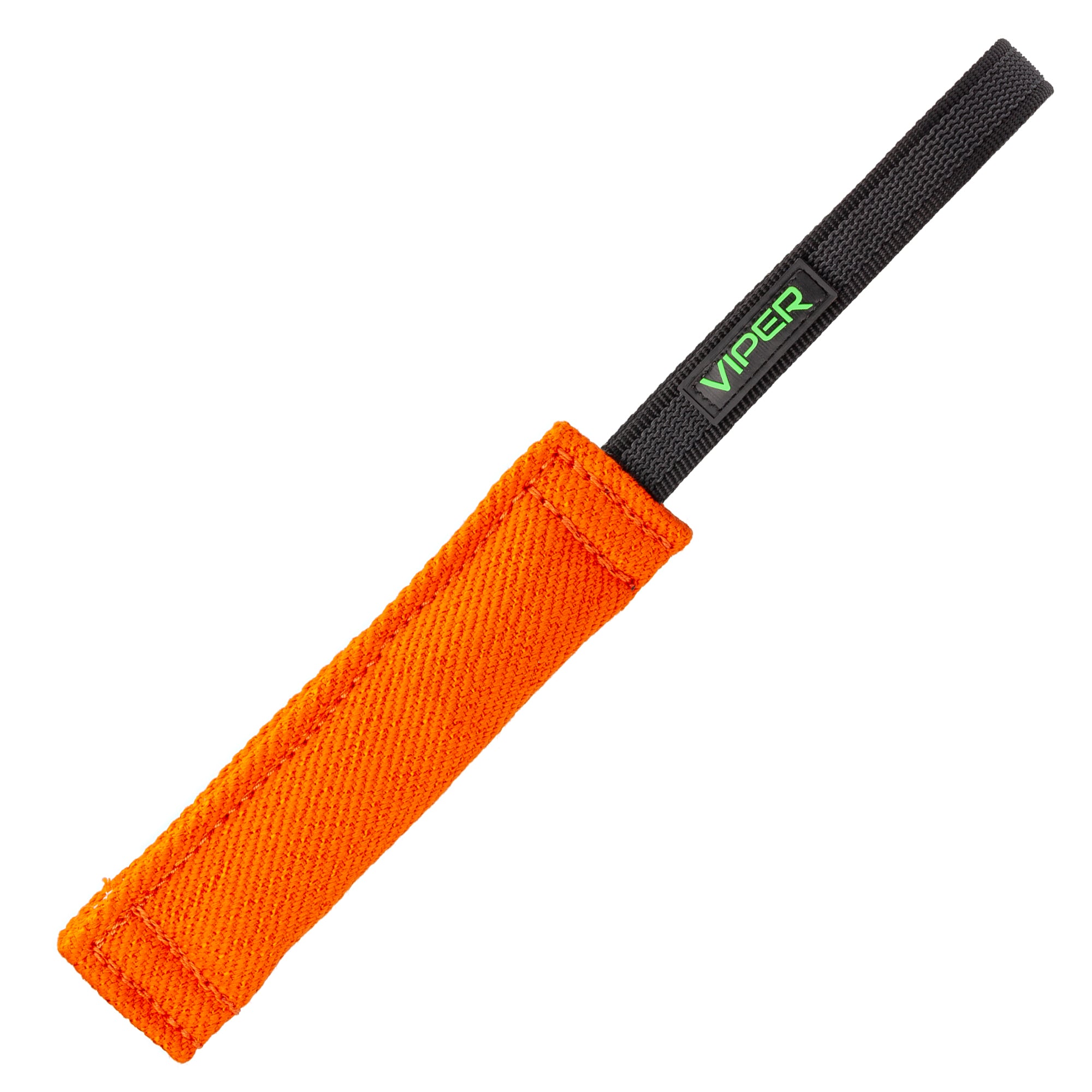 8 inches orange tug toy for dogs with one handle, made from French Linen