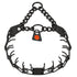 Prong training dog collar for small breeds with two rings, made from stainless steel, black