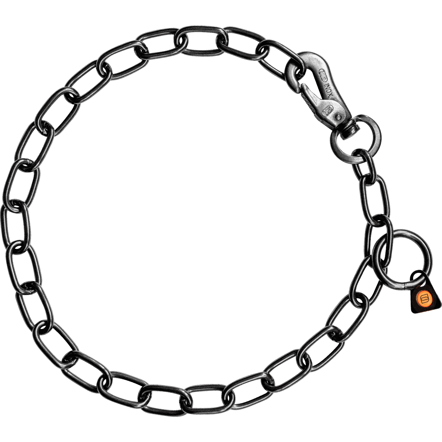 Herm Sprenger Chain Collar with SPRENGER hook Medium Links Black Stainless Steel 3 mm