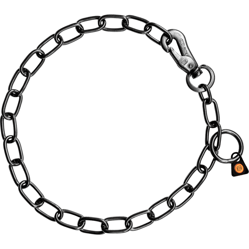 Herm Sprenger - Chain Collar with SPRENGER hook - Medium Links - Black Stainless Steel, 3 mm