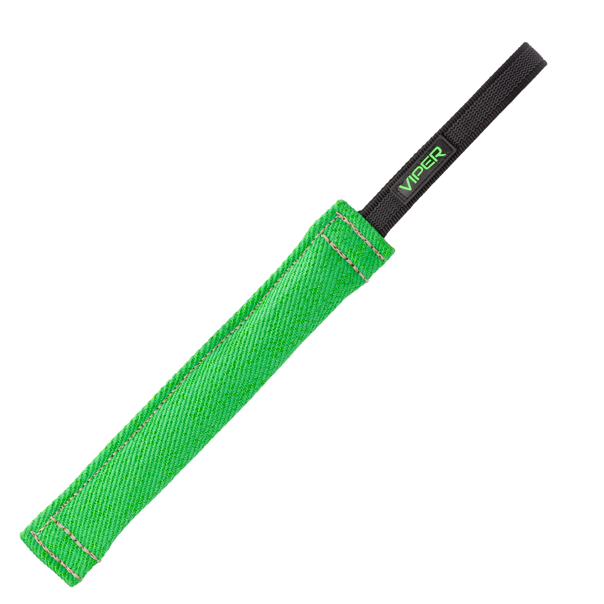 12-inch dog tug toy with one handle, green, made from French Linen