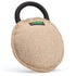 Bite pillow for dogs with round nylon handle, made from Jute