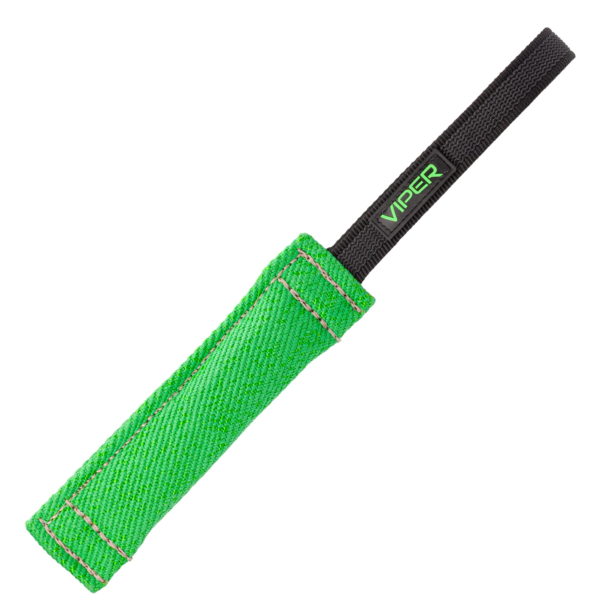 8 inches green tug toy for dogs with one handle, made from French Linen