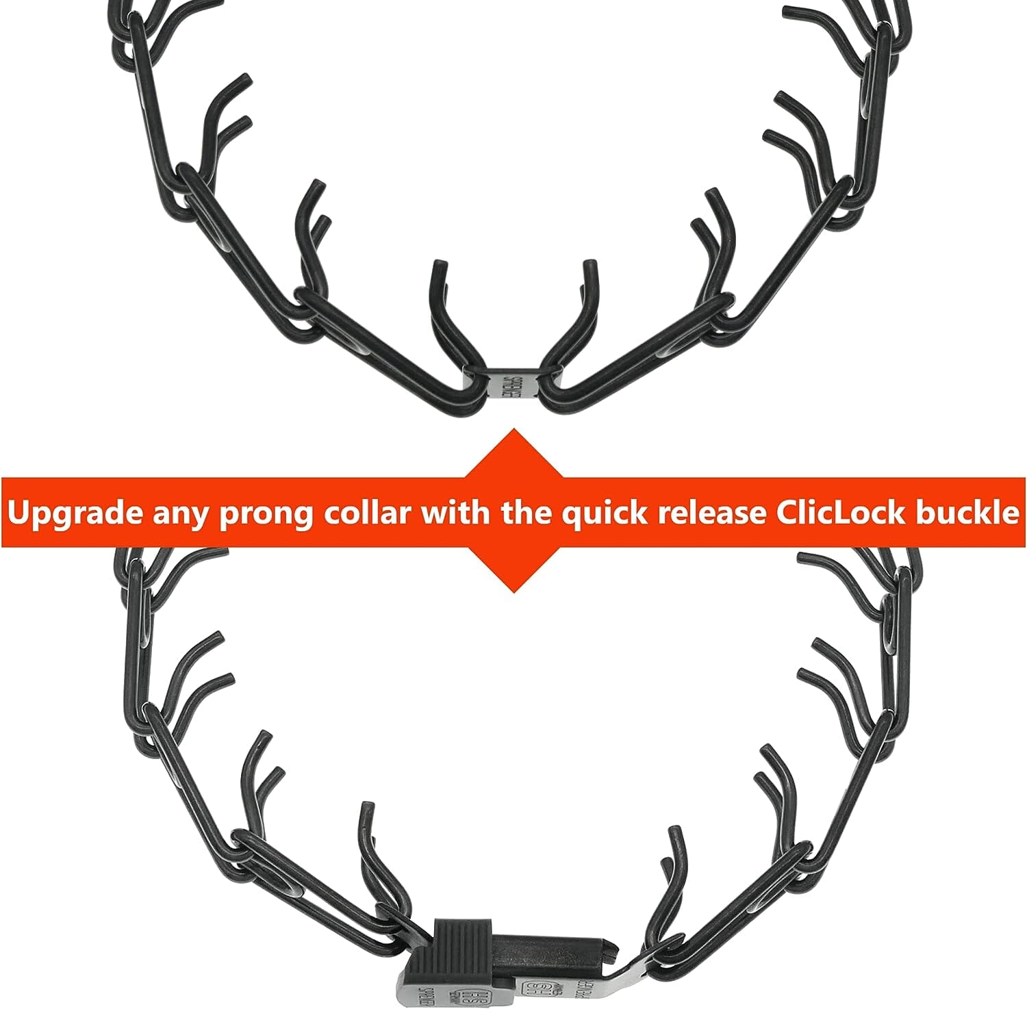 Herm Sprenger - ClicLock Quick Release Buckle for Prong Collars - Black Stainless Steel