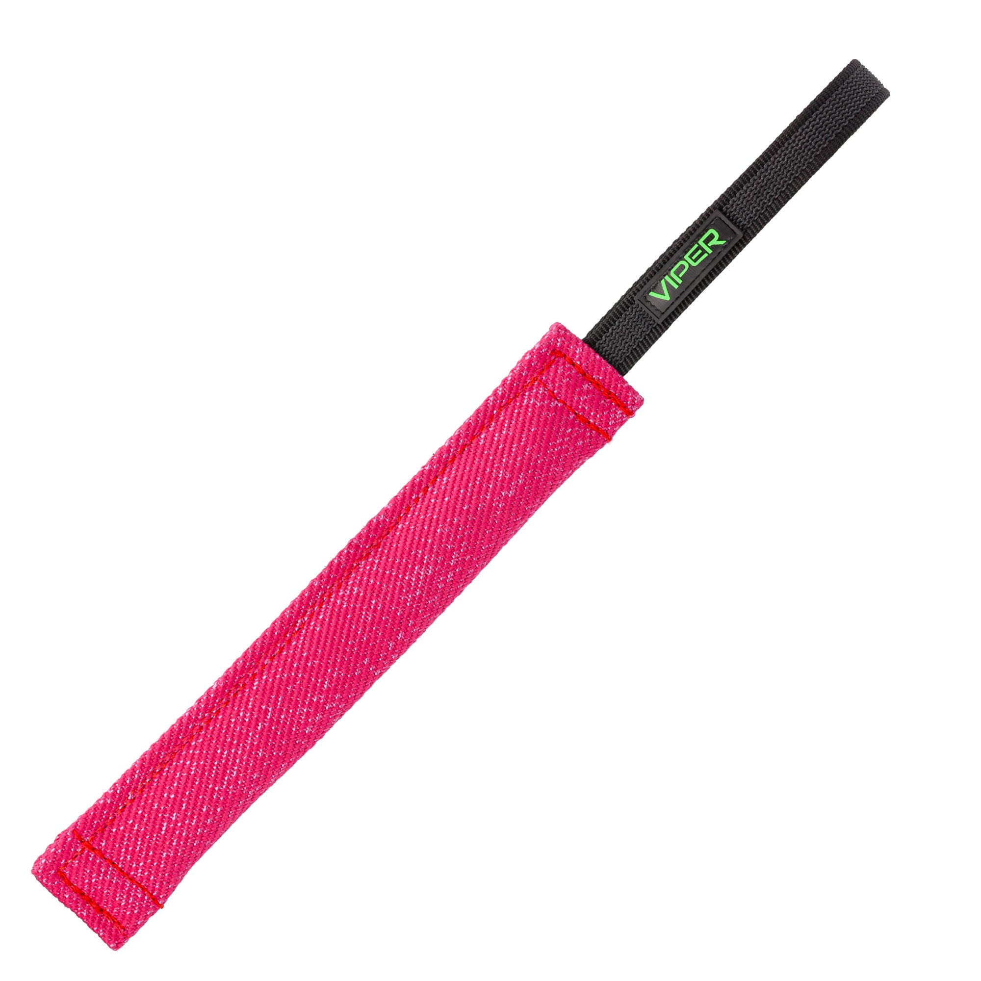 12-inch dog tug toy with one handle, pink, made from French Linen