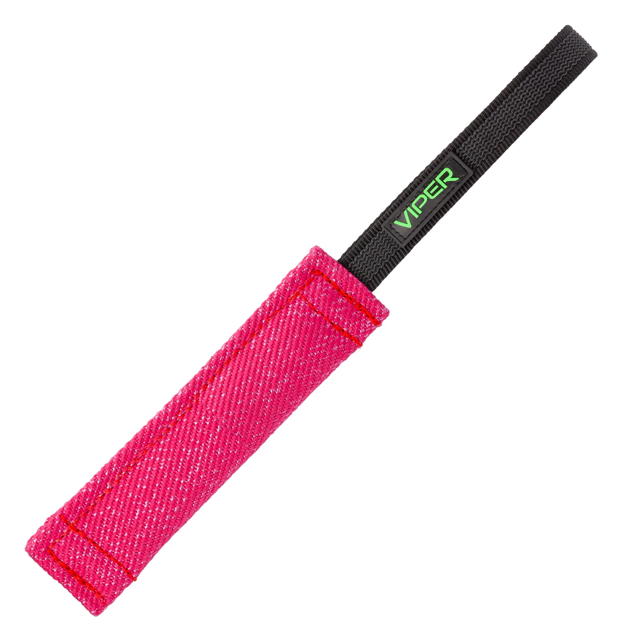8 inches pink tug toy for dogs with one handle, made from French Linen