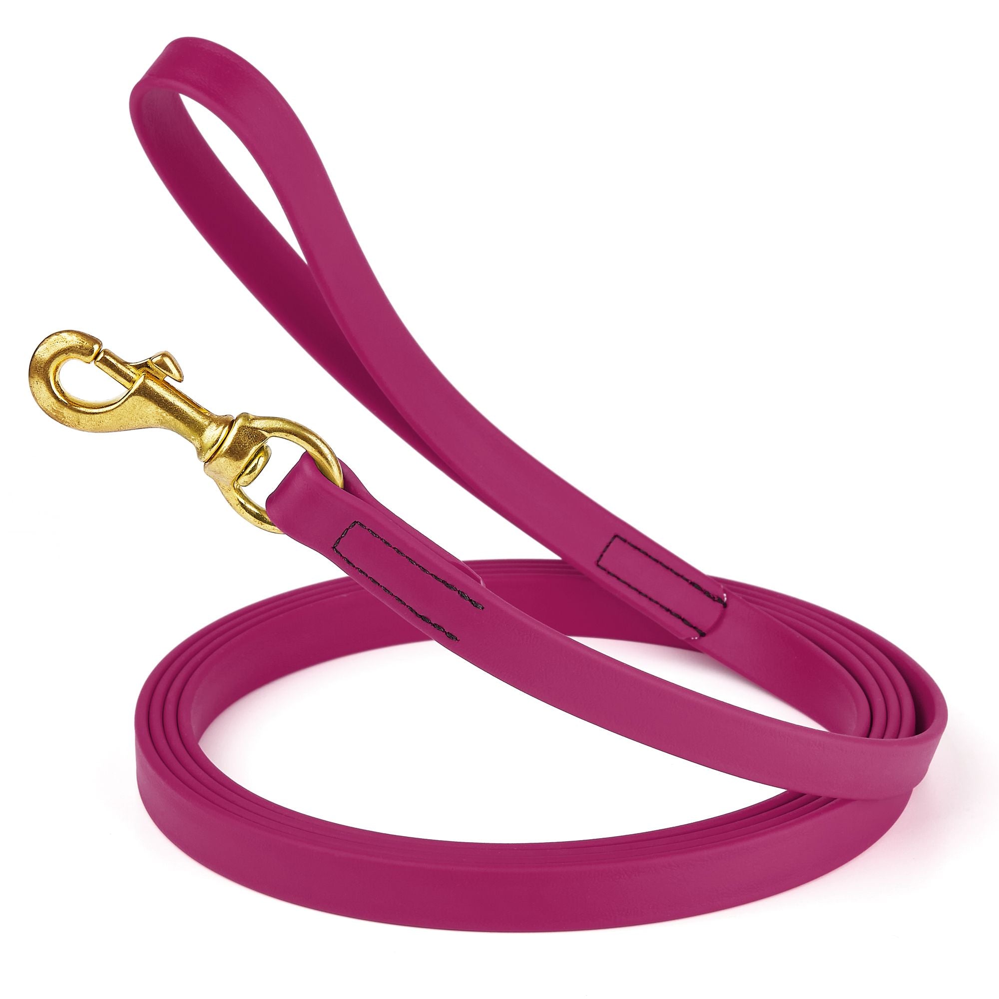 15ft waterproof dog leash with brass swivel clip, made from Biothane, width 3/4 inch, Magenta Pink
