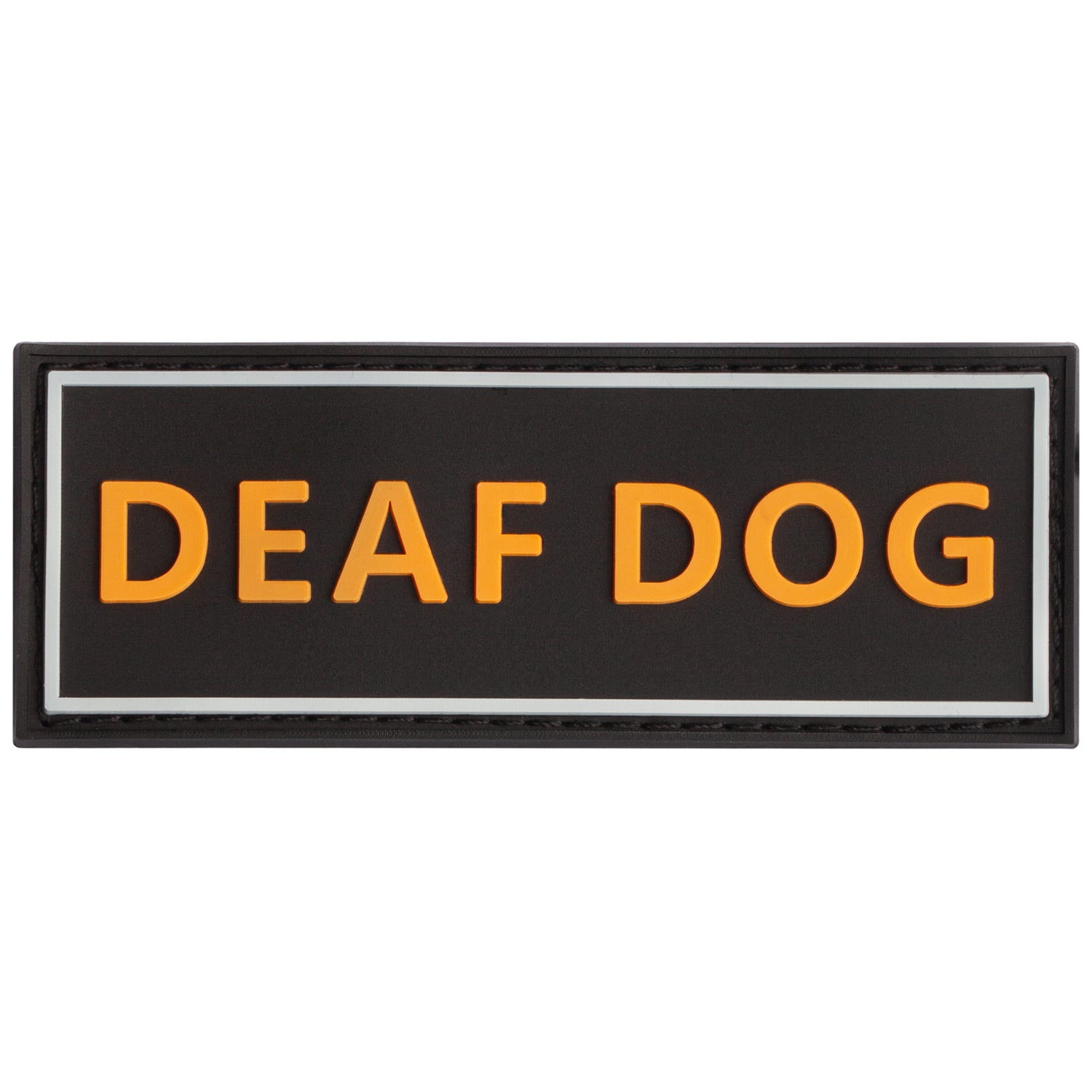 Deaf Dog rubber patch for dog harness, vest or dog collar, hook and loop fastener type